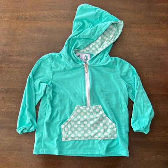 Teal and White Polka Dot Boutique Girls 2 Piece Outfit Matching Set size XS - Picture 4 of 10